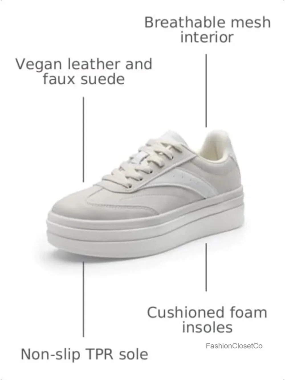 Women's Platform Sneakers Faux Suede Lace-Up Casual Comfortable Fashion Shoes